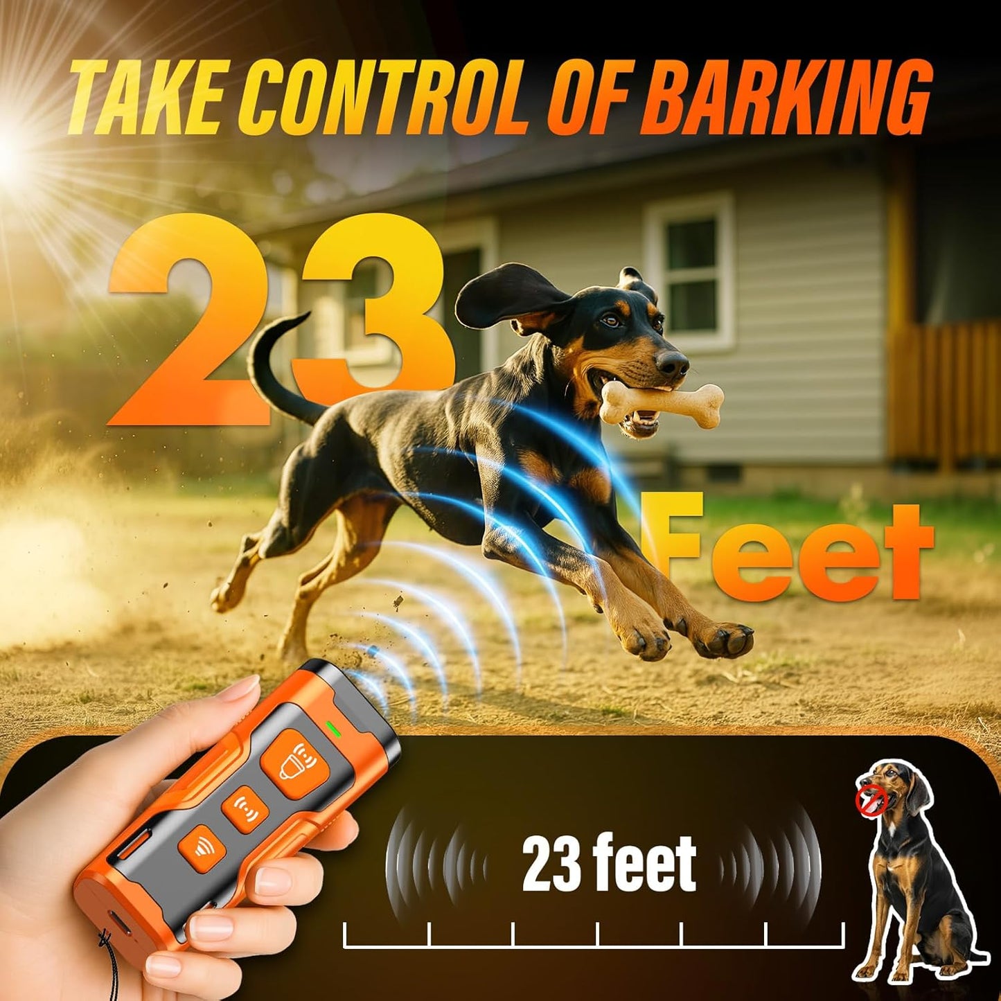 Dog Bark Deterrent Device, 3X Ultrasonic Anti Barking