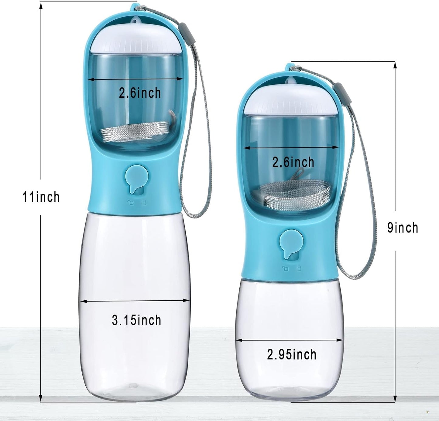 Dog Water Bottle with Food Container, Travel Puppy Water Bowl