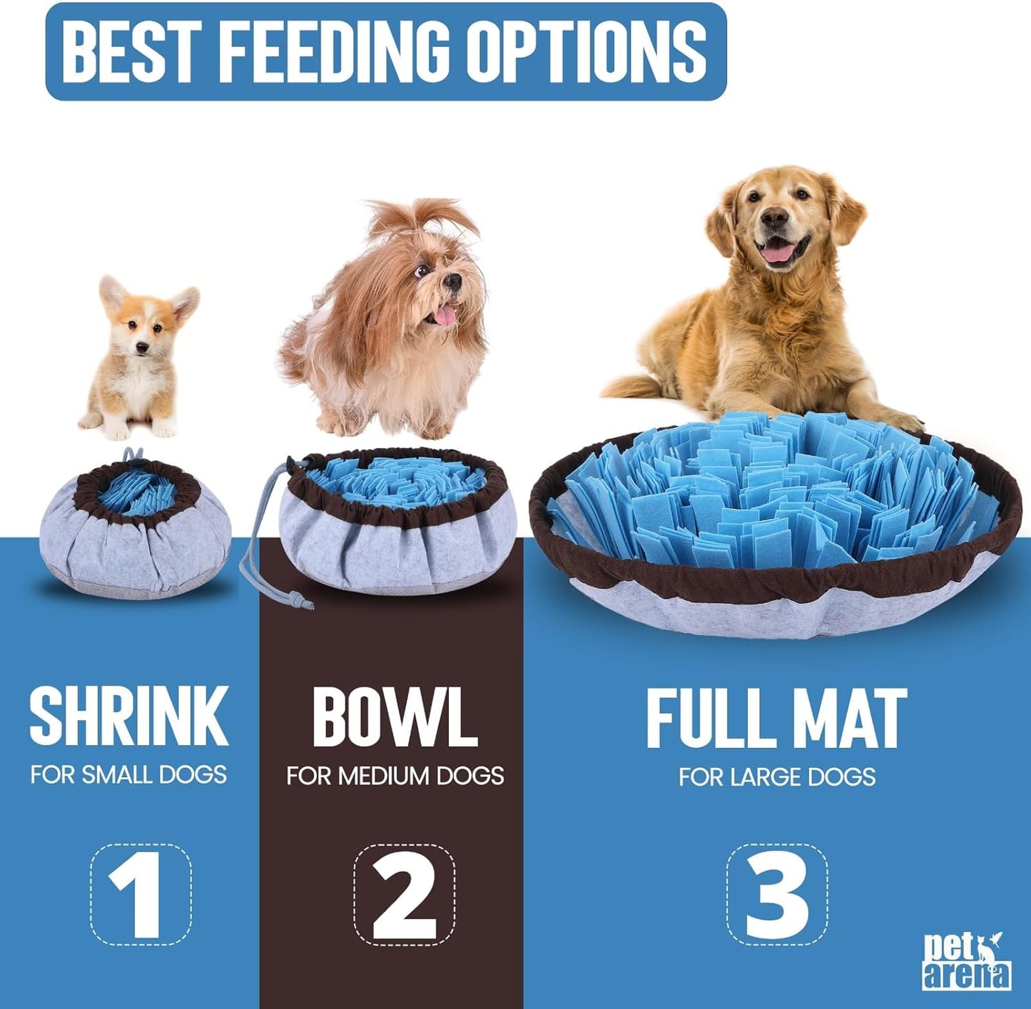 Snuffle Mat for Dogs - Adjustable Interactive Puzzle Toy for Large & Small Breed Slow Feeder for Mental Stimulation