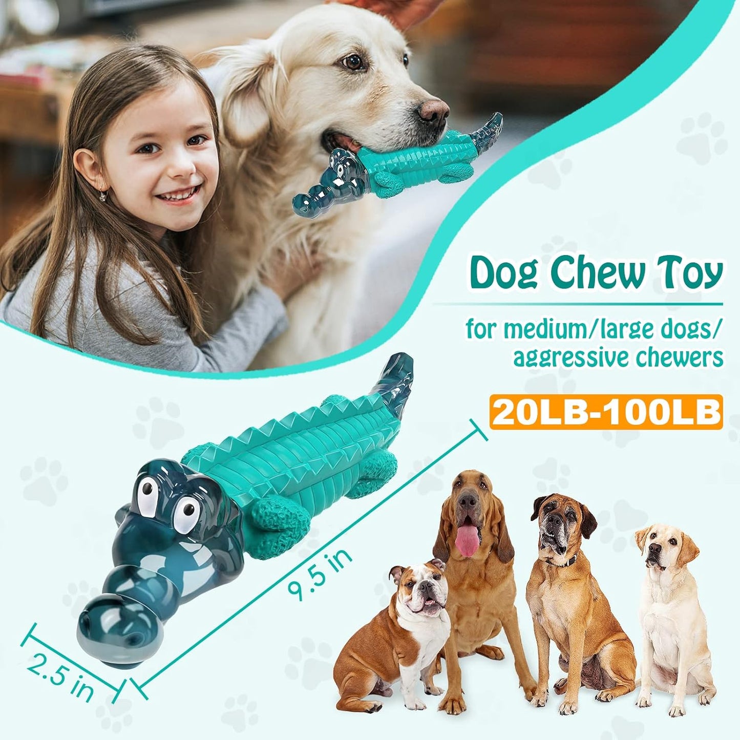 Dog Toys for Aggresive Chewers - Tough,Indestructible Dog Toys for Large