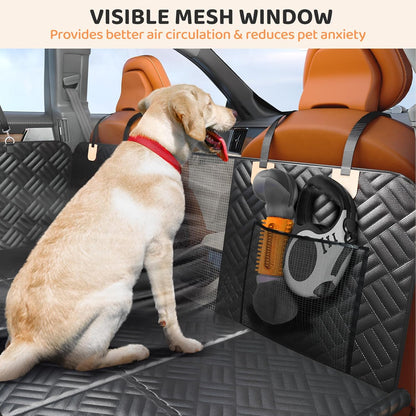 PROZAR Dog Car Seat Cover for Back Seat, Hard Bottom Back Seat Extender for Dogs