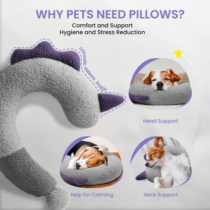 Dog Calming Pillow - Soft Neck Pillow for Dogs, Washable Sleep Pillow for Better Sleep